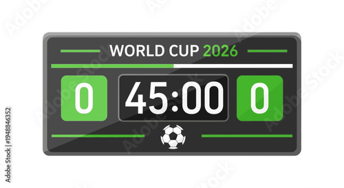 World Cup 2026 Scoreboard: 45 Minutes Elapsed, Score 0-0