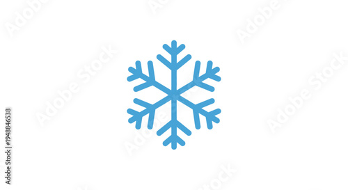 Blue Snowflake Icon on White Background