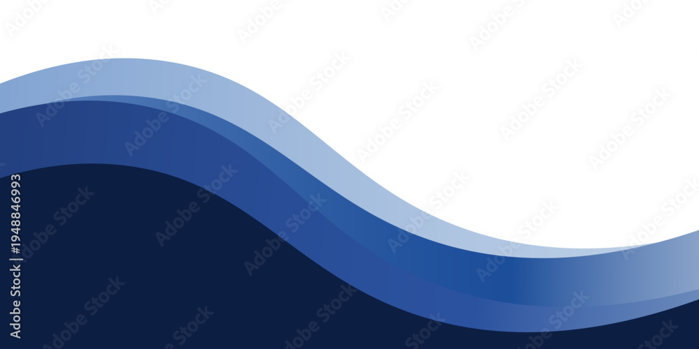 Obraz premium abstract modern header gradient Blue waves in blank background for business banner decoration and cover design illustration
