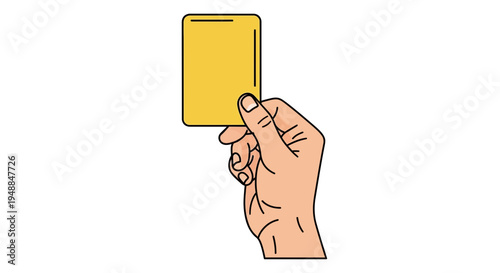 Hand Holding Yellow Card