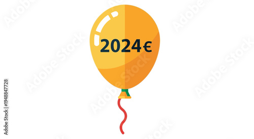 Happy New Year 2024 Euro Inflation Concept