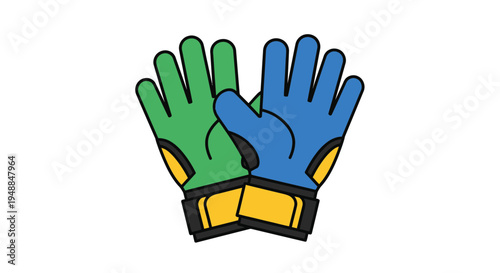 Pair of Goalkeeper Gloves, Green and Blue, Sports Equipment