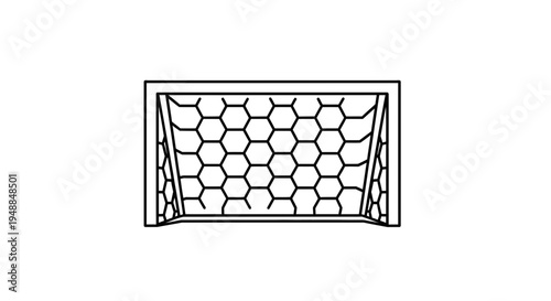 Soccer Goal Net Outline Illustration