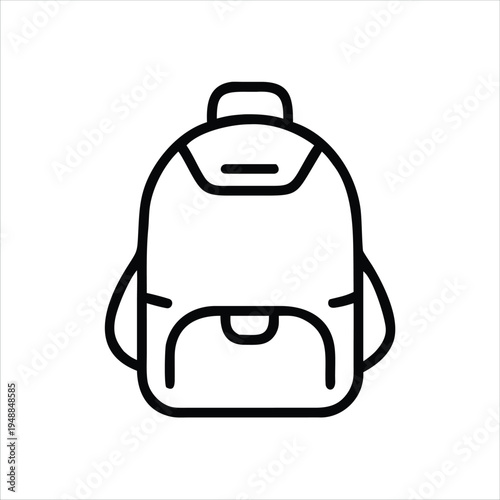 A simple line drawing of a backpack