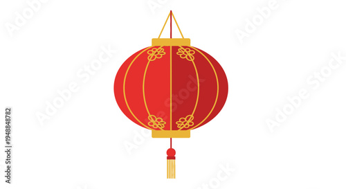 Traditional Red Chinese Lantern with Tassel - Festive Decoration