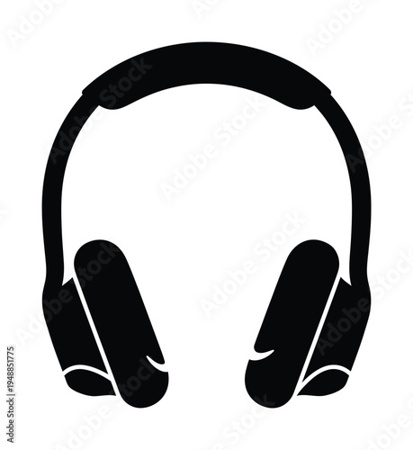 Vector graphic illustration of a pair of modern headphones for audio use
