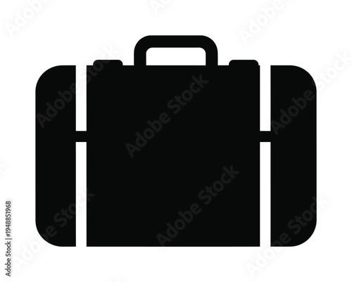Vector of a classic suitcase with a handle and straps