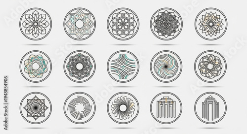 Collection of intricate circular mandala patterns and designs.