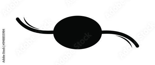 Vector of a sperm cell featuring a black oval body and long wavy tail