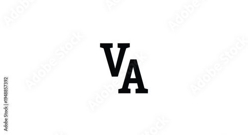 Bold black letters va form a striking graphic design silhouette