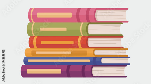 Bild auf Leinwand stack of colorful books vector illustration isolated education learning literatu