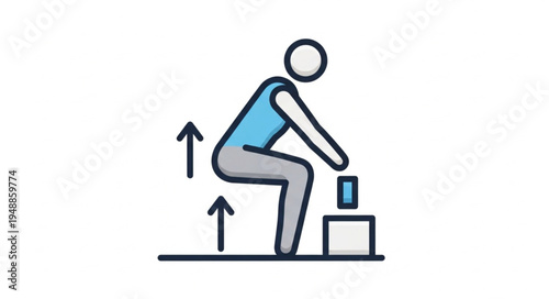 Person lifting box with proper technique illustration.