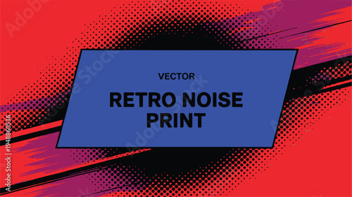 Dynamic Retro Graphic Design with Halftone Dots and Distorted Lines