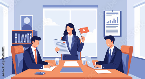 Businesswoman Presenting to Colleagues.