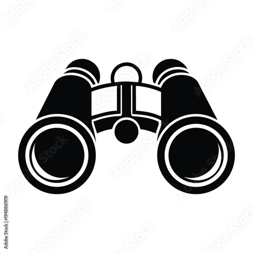 Binoculars Wildlife Watching Silhouette Vector Icon