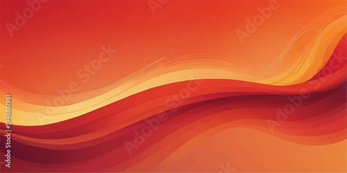 Abstract colorful background featuring orange waves and yellow gradients in a flowing vector illustration design with motion lines and light texture for a modern art wallpaper backdrop