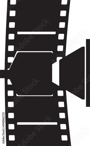 Film strip icon vector, play button