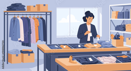 Woman in Clothing Store.