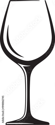 Black wine glass icon vector