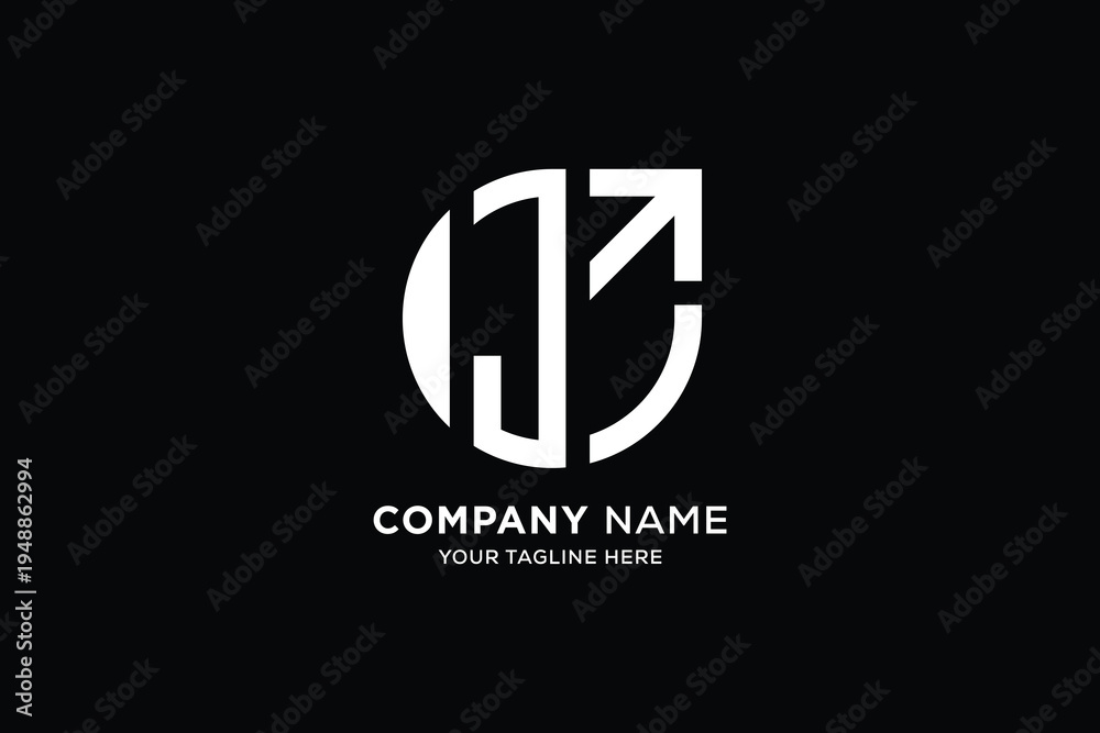 Fototapeta premium minimal letter j arrow logo vector design template