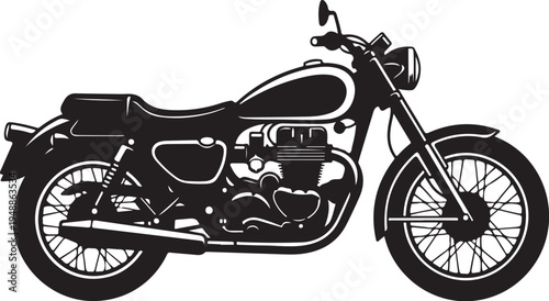 Vector motorcycle icon, black silhouette