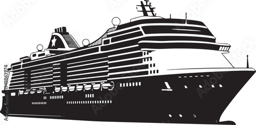Vector cruise ship illustration