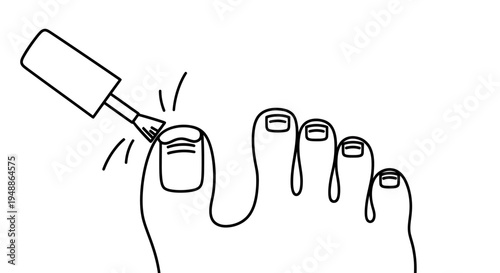 Minimalist line drawing of a hand and toes showing a tapping action.