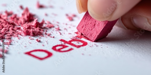 The Eraser Removing the Word Debt to Symbolize Financial Relief and Recovery