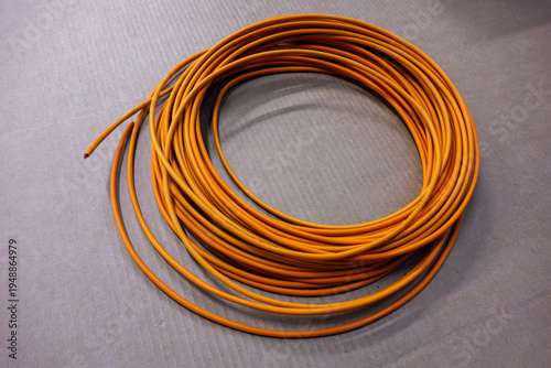 The orange mounting wire.Fireproof electrical cable for wiring.