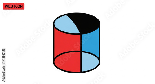Colorful Cylinder Illustration with Segmented Sections and Distinct Colors.