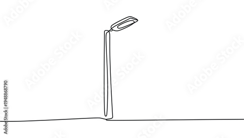 minimal street lamp continuous line art urban lighting concept simple lamp post outline city infrastructure minimalist illustration