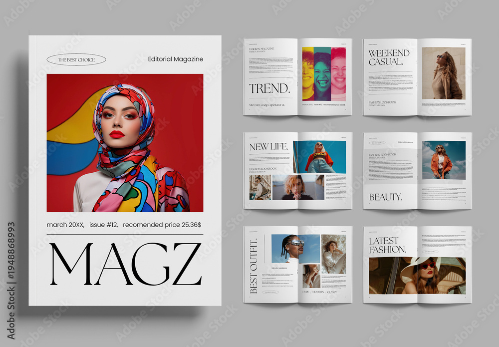 Creative Fashion Magazine Layout Template with Modern Editorial Style ...