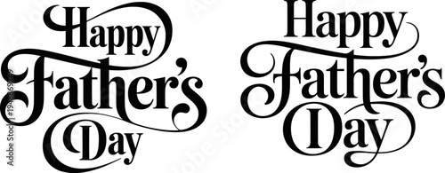 Set of 2 Happy Father's Day text vector typography designs
