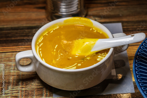 Bild auf Leinwand Silky smooth and delicate Indian spice lentil soup