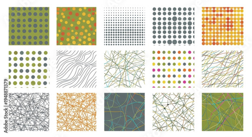 Collection of abstract geometric patterns and textures.