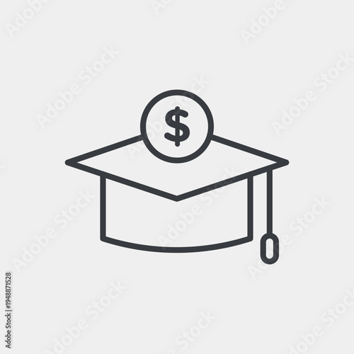 Scholarship fund icon set in flat and strokes. Suitable for graphic projects. EPS10