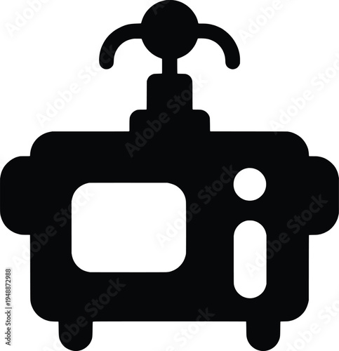 black soap dispenser vector illustration, flat design