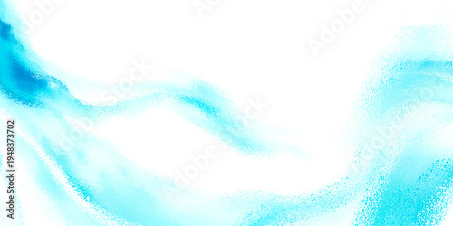 Vector Abstract watercolor paint in azure hues blends and flow creating beautiful and vibrant designs of cool tones, aquatic inspiration of liquid forms.