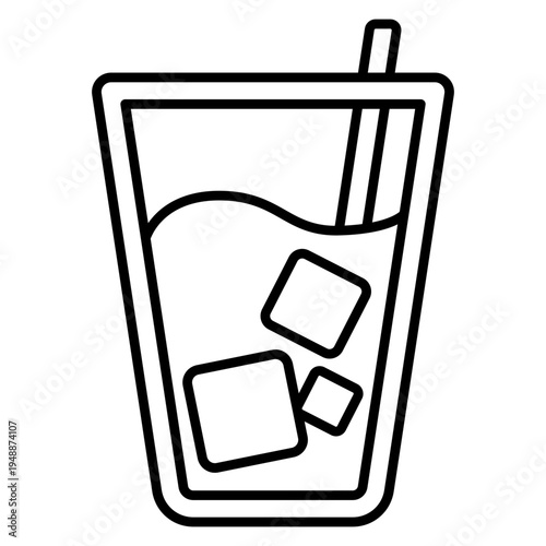 Iced americano coffee icon logo for cafe cold drink beverage menu coffee shop design
