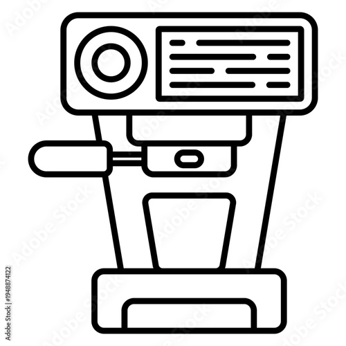 Espresso machine icon logo for cafe barista coffee brewing equipment coffee shop design