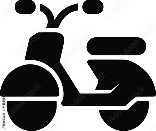 black motor scooter vector illustration, flat design