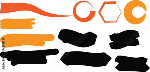 Set of 10 abstract shapes vector