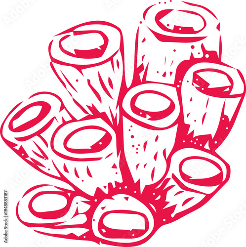 Seashell coastal Sketch hand drawn ink naive marine doodle