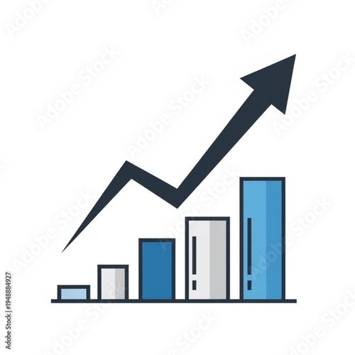 Business growth chart flat vector icon analytics progress symbol