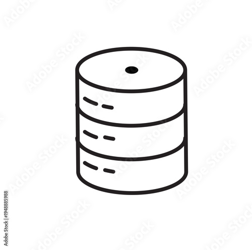Database Data Exchange Line Icon – Server Storage Stack Vector Outline Illustration DATA EXCHANGE.ai