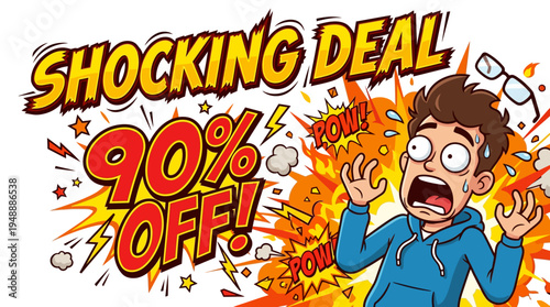 Shocking Deal 90% Off with Surprised Cartoon Character