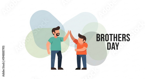 Brothers day celebration with two brothers giving high five