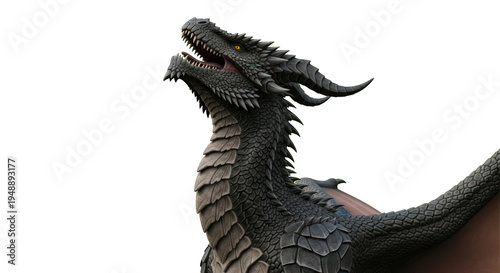 Dragon Scaled Creature with Horns and Sharp Teeth