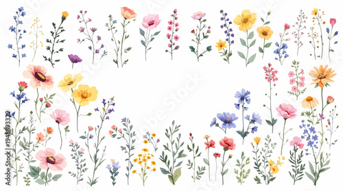 Minimalist floral stripes with gentle blooms and subtle leafy accents on a clean background