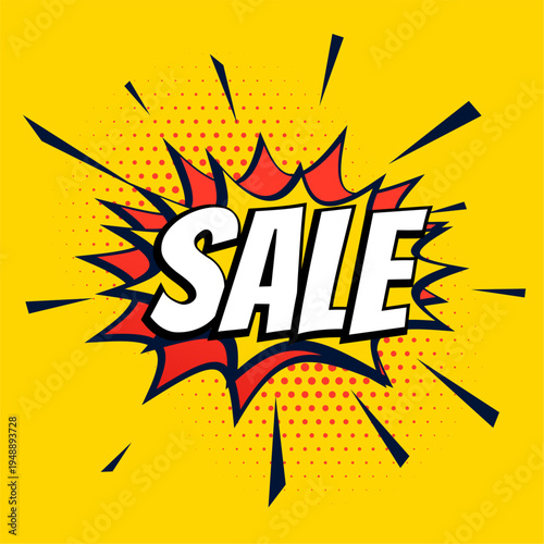 yellow and red comic sale background for price reduction
